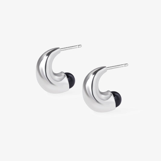 Reverse Gemstone Hoops
