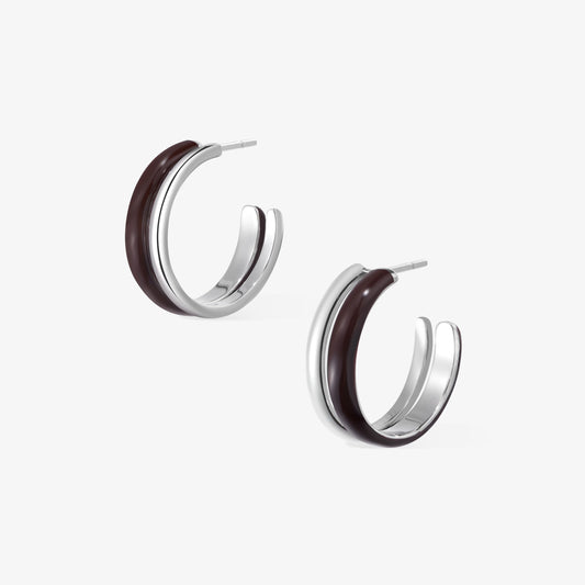 Dual Ring Enamel Hoops