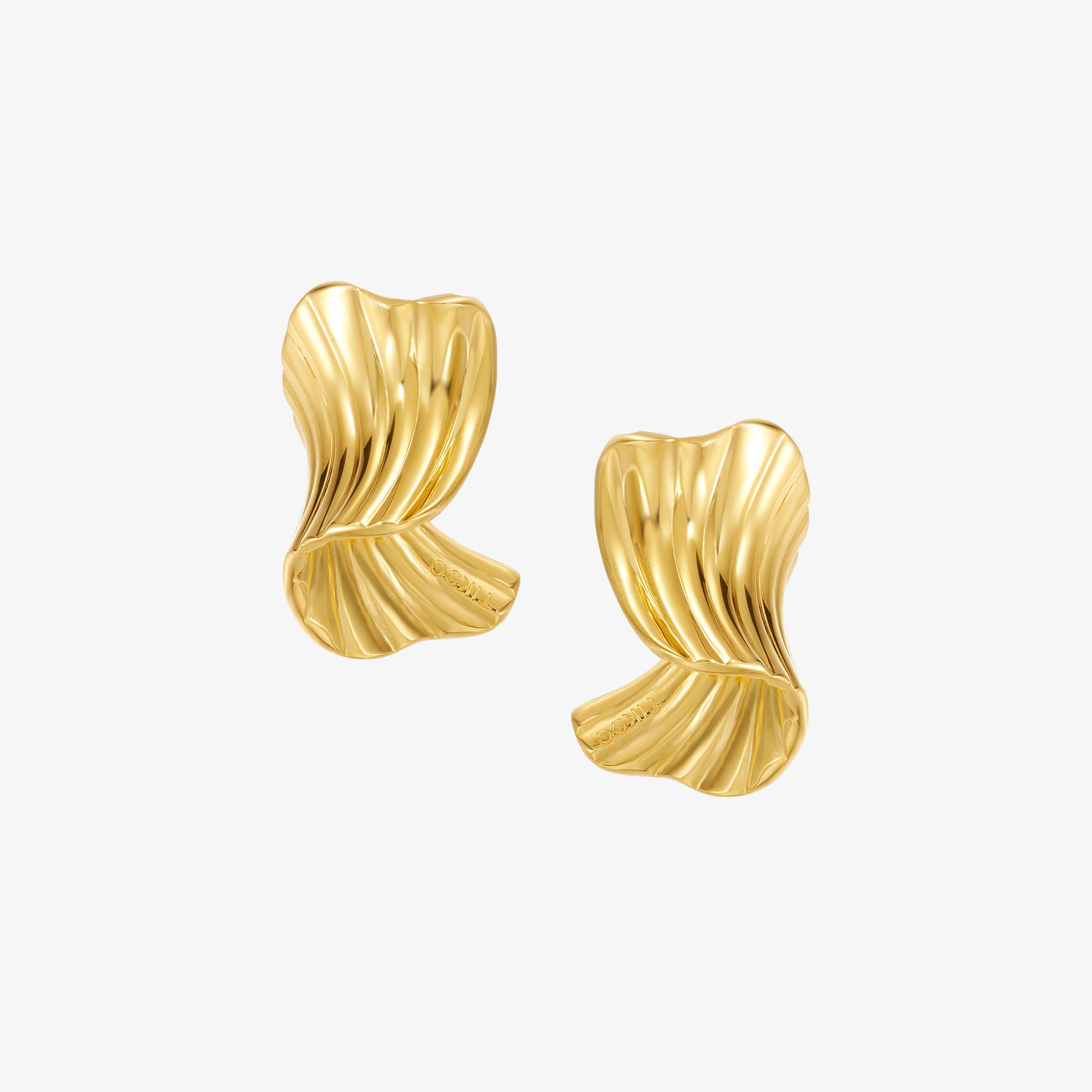 TIKOO wave sculptural earrings 18k gold plated for women